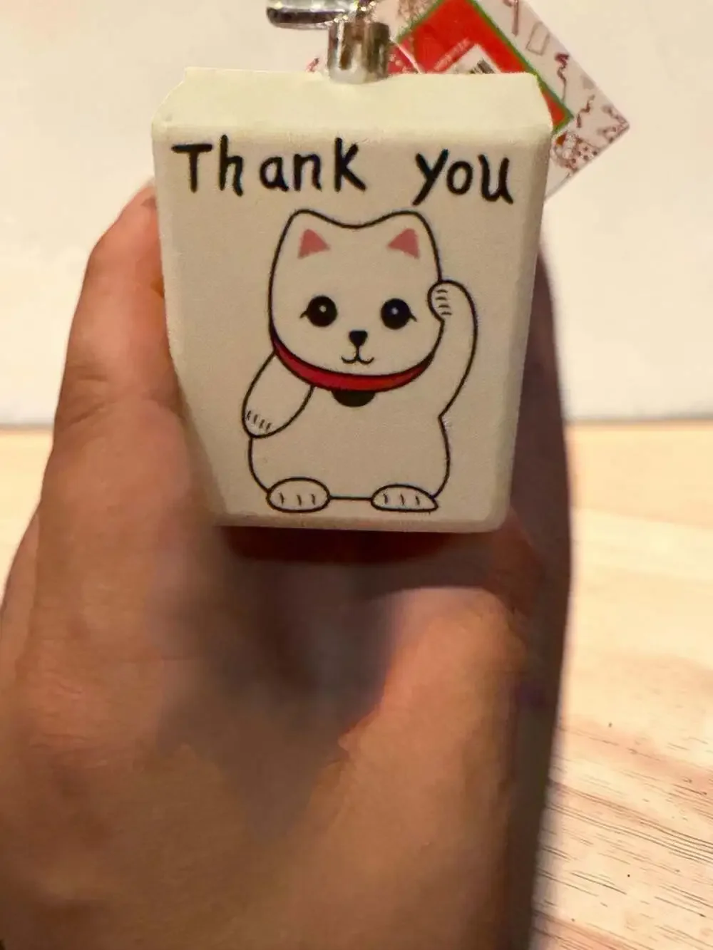 Lucky Cat Takeout Box Christmas Ornament